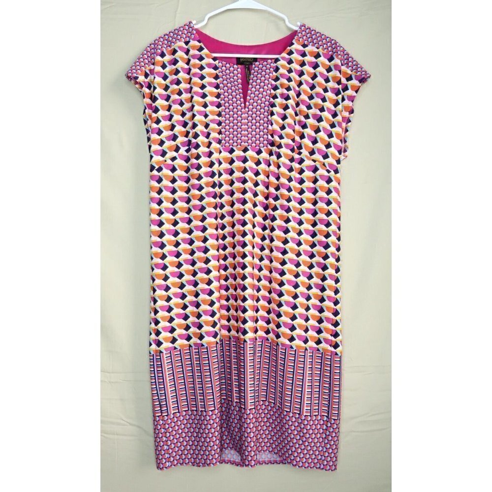 Laundry By Shelli Segal Mini Dress Short Raglan Sleeve V Neck Tunic Medium EUC